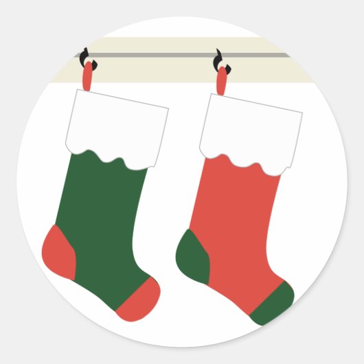 KRWクリスマスストッキング休日 ラウンドシール (正面)
