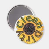 KRWクリーン&ダーティ3インチヒマワリキッチンマグネット マグネット (正面/裏面)