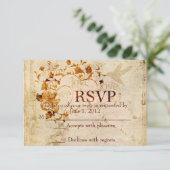 KRWコリントの愛は：結婚式RSVPベージュ色 出欠カード (スタンド正面)