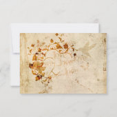 KRWコリントの愛は：結婚式RSVPベージュ色 出欠カード (裏面)