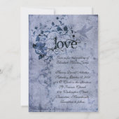 KRWコリントの愛:結婚式招待状海軍 招待状 (裏面)