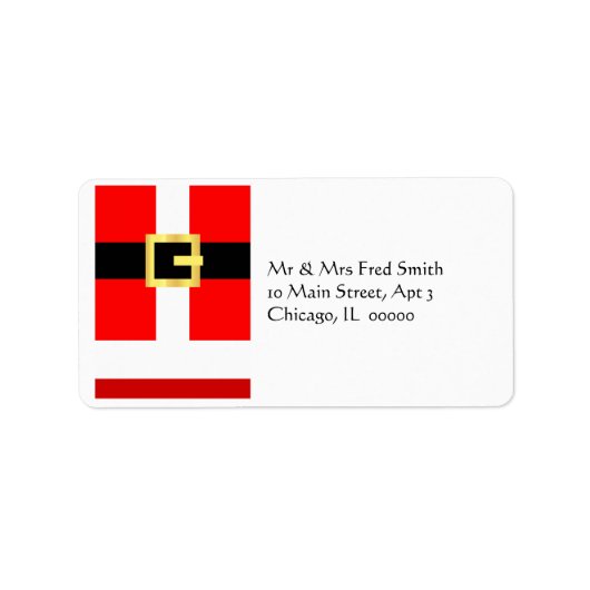 KRWサンタのスーツのクリスマスの宛名ラベル ラベル (正面)