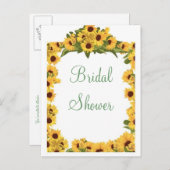 KRWサンフラワーカスタムブライダルシャワー招待 インビテーションポストカード (正面/裏面)