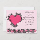 KRWスイート16ピンクゼブラプリントハートスターズ誕生日 招待状 (裏面)