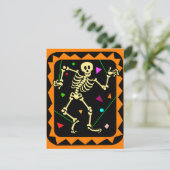 KRWスケルトンお祝いハローウィンパーティ招待状 招待状 (スタンド正面)