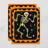 KRWスケルトンお祝いハローウィンパーティ招待状 招待状 (正面/裏面)