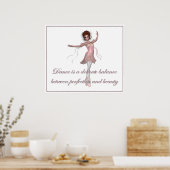 KRWダンス、美しい、パーフェンスバレリーナプリント ポスター (キッチン)