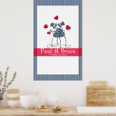 KRWハッピーグルームゲイ結婚サインのポスター ポスター (キッチン)