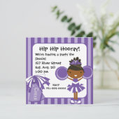 KRWパープルチアリーダー誕生日パーティーの招待 招待状 (スタンド正面)