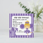 KRWパープルチアリーダー誕生日パーティーの招待 招待状 (スタンド正面)