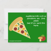 KRWピザパーティーガールバースデーパーティ招待状 招待状 (裏面)