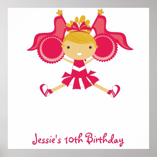 KRWピンクチアリーダー誕生日サインポスター ポスター (正面)