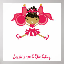 KRWピンクチアリーダー誕生日サインポスター ポスター