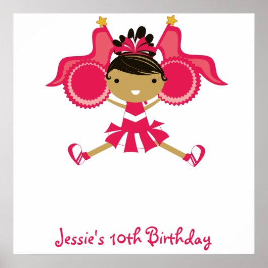 KRWピンクチアリーダー誕生日サインポスター ポスター (正面)