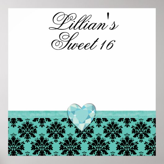 KRWブルージュエルハートスウィート16オートグラフポスター ポスター (正面)