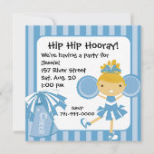 KRWブルーチアリーダー誕生日パーティーの招待 招待状 (正面)