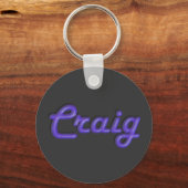 KRWブルーネオン名キーチェーン – クレイグ キーホルダー (正面)