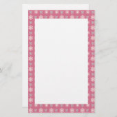 KRWホリデーピンクスノーフレークひな形 便箋 (正面/裏面)