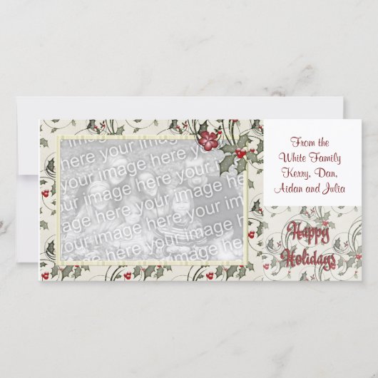 KRWホリーフレームカスタムホリデーフォトカード シーズンカード (正面)