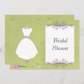 KRWモダンズドレスブライダルシャワー 招待状 (正面/裏面)