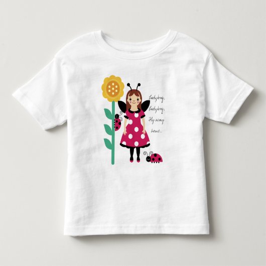 KRWラディバグ妖精ひまわり女の子Tシャツ トドラーTシャツ (正面)