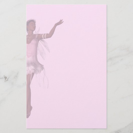 KRWラナの妖精のファンタジーはピンクの文房具衰退しました 便箋 (正面)