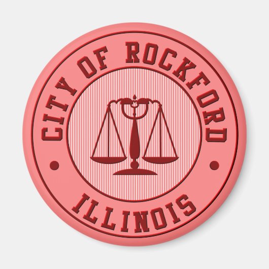 KRWロックフォードピーチ野球チームマグネット マグネット (正面)