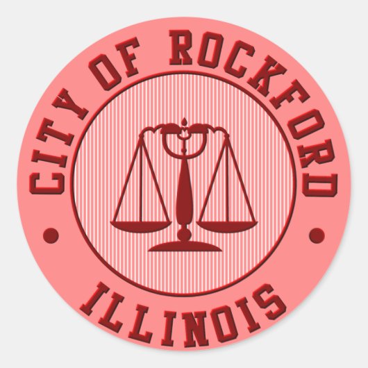 KRWロックフォードピーチ野球チーム ラウンドシール (正面)