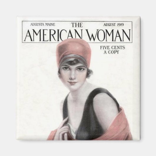 KRWヴィンテージアメリカン女性1919マガジン磁石 マグネット (正面)