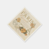 KRWヴィンテージスタイルパリバラとエッフェルタワー スタンダードカクテルナプキン (角)