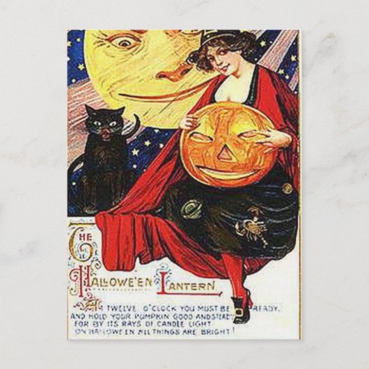 KRWヴィンテージハロウィンランタンポストカード ポストカード (正面)