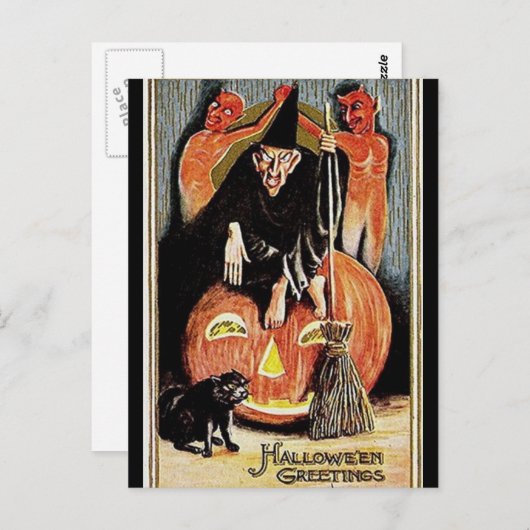 KRWヴィンテージハロウィーン挨拶 ポストカード (正面/裏面)