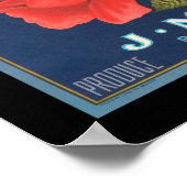 KRWヴィンテージバラりんご果輪状ラベル ポスター (角)