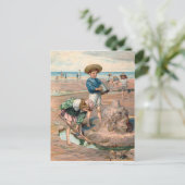 KRWヴィンテージビーチイラストレーションはがき ポストカード (スタンド正面)