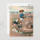 KRWヴィンテージビーチイラストレーションはがき ポストカード (正面/裏面)