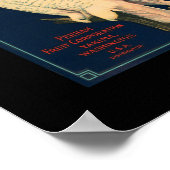 KRWヴィンテージフクロウりんご果樹畑ラベル ポスター (角)