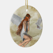 KRW天使および鳩の感動的なオーナメント セラミックオーナメント (右)