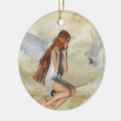 KRW天使および鳩の感動的なオーナメント セラミックオーナメント (左)