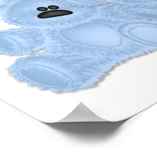 KRW彼らは男の子ツインブルーベアーズシャワーのバナー ポスター (角)