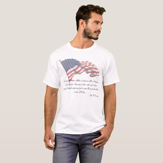 KRW愛国心が強いJohn F Kennedyの引用文 Tシャツ (正面フル)