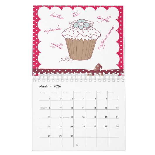 KRW私の赤い台所カレンダー カレンダー (3月 2026)