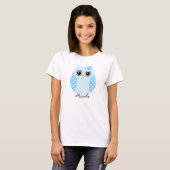 KRW茶色がかった鋼色の水玉模様のカスタムなフクロウのワイシャツ Tシャツ (正面フル)