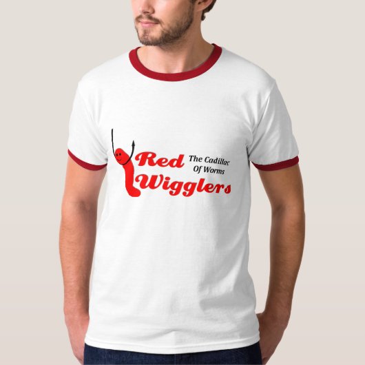 KRW赤いWigglersみみずのキャデラック Tシャツ (正面)
