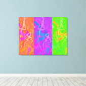 KRW電気ファンク抽象芸術アートトリプチキャンバス キャンバスプリント (インサイチュ (ウッドフロア))