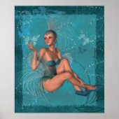 KRW青いスプライトと蝶 ポスター (正面)