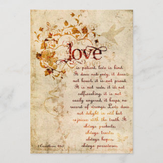 KRW コリント人への手紙 愛は: 結婚式招待状 エクリュ 招待状