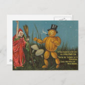 KRW ヴィンテージのかぼちゃの男 ハロウィンカード ポストカード (正面/裏面)