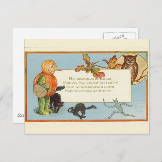 KRW ヴィンテージ ハロウィン - カスタマイズ ポストカード (正面/裏面)