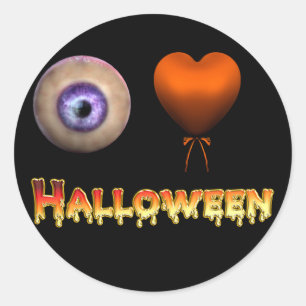 KRW Creepy I Loveハロウィーンステッカー ラウンドシール