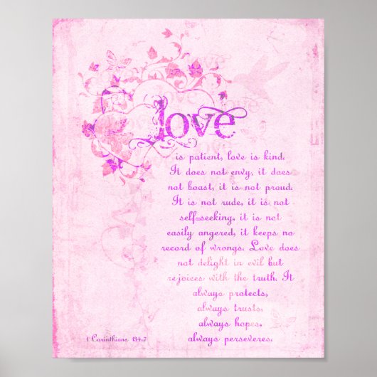 KRW Love is Patient Corinthiansバイブル引用文ポスター ポスター (正面)